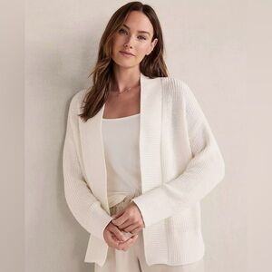 Haven Well Within Ivory ORGANIC COTTON OPEN STITCH CARDIGAN XL